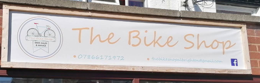 The Bike Shop — signage banner